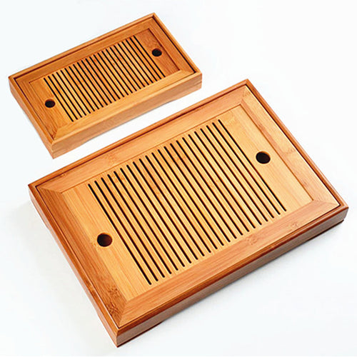 2 Size Natural Bamboo Tea Tray Set