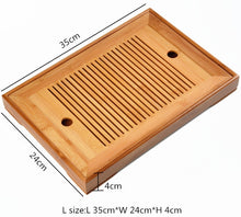 Load image into Gallery viewer, 2 Size Natural Bamboo Tea Tray Set