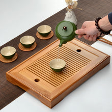Load image into Gallery viewer, Traditional Kung Fu Tea Set Natural Bamboo Tea Tray