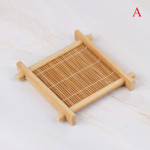 Load image into Gallery viewer, Heat Insulation Saucer Bamboo Tea Cup Mat Trays