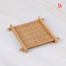 Load image into Gallery viewer, Heat Insulation Saucer Bamboo Tea Cup Mat Trays