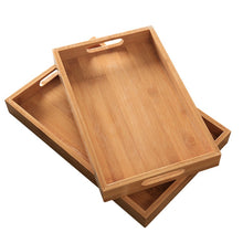 Load image into Gallery viewer, Japanese Bamboo Square Tray Home Breakfast