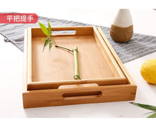 Load image into Gallery viewer, Japanese Bamboo Square Tray Home Breakfast