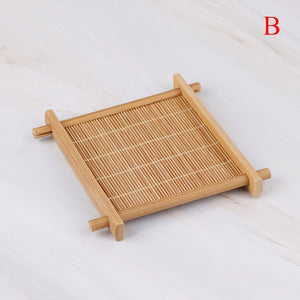 Heat Insulation Saucer Bamboo Tea Cup Mat Trays