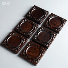 Load image into Gallery viewer, Retro Square Bamboo Tea Cup Serving Plate