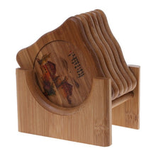 Load image into Gallery viewer, 6pcs/set Bamboo Drink Coasters Tableware